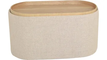 Velmira Puff 77 cm Oval - Beige - Möbler - Fåtölj & stolar - Pall & puff - Sittpuff