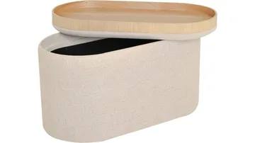 Velmira Puff 77 cm Oval - Beige - Möbler - Fåtölj & stolar - Pall & puff - Sittpuff