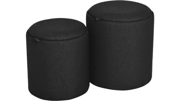 Velmira Puff 2 delar 39 cm Rund - Svart - Möbler - Fåtölj & stolar - Pall & puff - Sittpuff