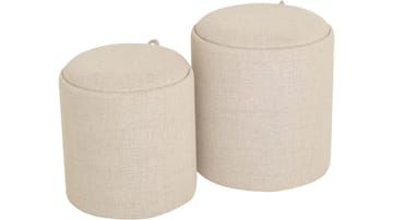 Velmira Puff 2 delar 39 cm Rund - Beige - Möbler - Fåtölj & stolar - Pall & puff - Sittpuff