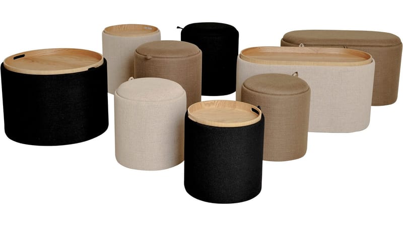 Velmira Puff 2 delar 39 cm Rund - Beige - Möbler - Fåtölj & stolar - Pall & puff - Sittpuff