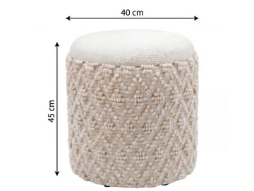 Veron Rund sittpuff med förvaring i ulltyg - gräddfärgad - Möbler - Fåtölj & stolar - Pall & puff - Sittpuff