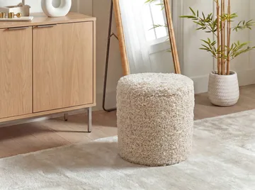 Veron Rund sittpuff med förvaring i ulltyg - ljusbeige - Möbler - Fåtölj & stolar - Pall & puff - Sittpuff