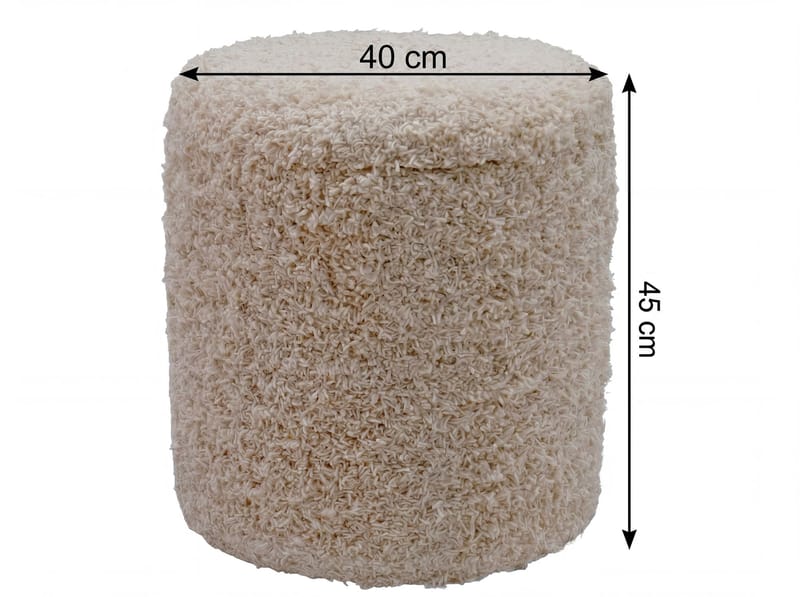 Veron Rund sittpuff med förvaring i ulltyg - ljusbeige - Möbler - Fåtölj & stolar - Pall & puff - Sittpuff