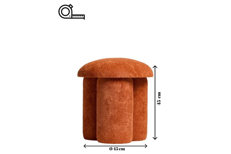 Vynor Fotpall 45 cm - Orange - Möbler - Fåtölj & stolar - Pall & puff - Fotpallar