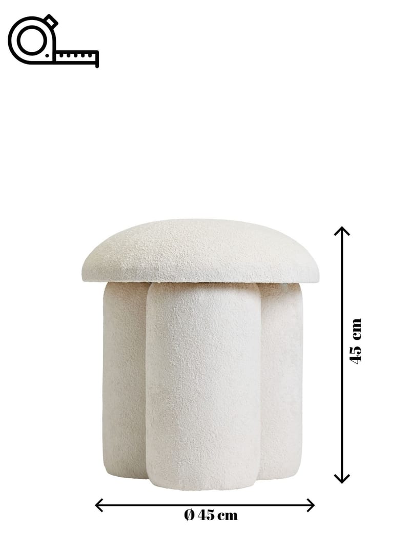 Vynor Sittpuff 45 cm Rund - Vit - Möbler - Fåtölj & stolar - Pall & puff - Sittpuff