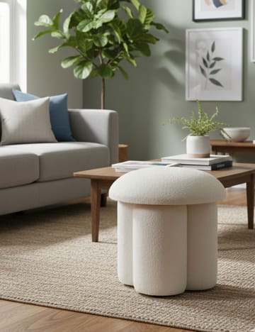 Vynor Sittpuff 45 cm Rund - Vit - Möbler - Fåtölj & stolar - Pall & puff - Sittpuff