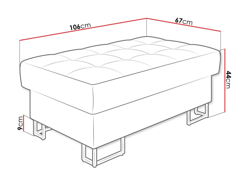 Warwick Fotpall 106 cm - Möbler - Fåtölj & stolar - Pall & puff - Sittpuff