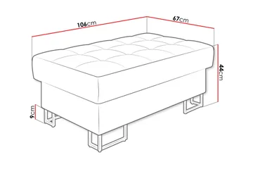 Warwick Fotpall 67 cm - Grå - Möbler - Fåtölj & stolar - Pall & puff - Fotpallar