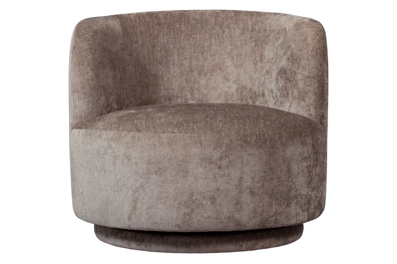 Popular Modern Rund Fåtölj i Chenille - Brun - Möbler - Fåtölj & stolar - Fåtölj