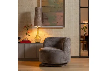 Popular Modern Rund Fåtölj i Chenille - Brun - Möbler - Fåtölj & stolar - Fåtölj
