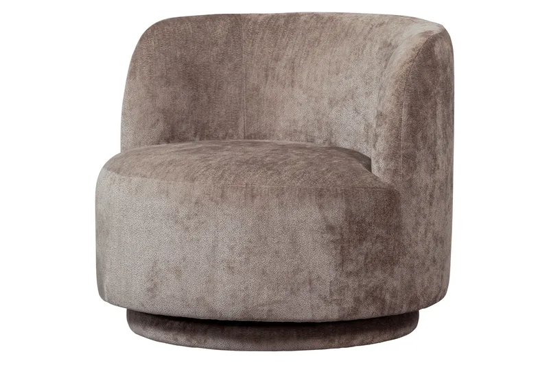 Popular Modern Rund Fåtölj i Chenille, Brun