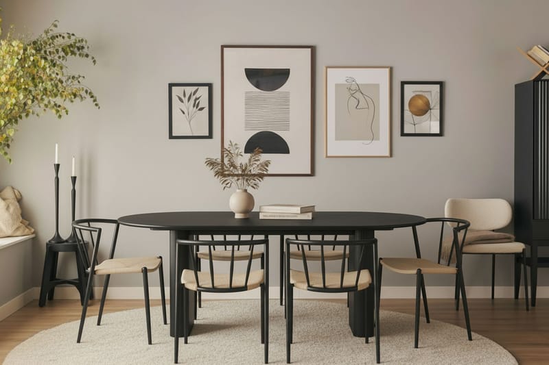 Radella Matstol - Beige / Metallben Svart - Möbler - Fåtölj & stolar - Matstol & köksstol