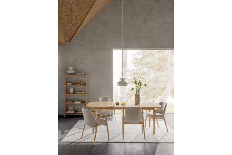 Reciclar Matstol i Bouclé med armstöd i ek trä - Beige - Möbler - Fåtölj & stolar - Matstol & köksstol