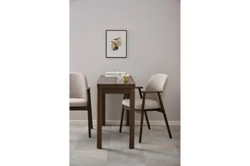 Reciclar Matstol i Bouclé med armstöd i ek trä - Mörkbrun/Greige - Möbler - Fåtölj & stolar - Matstol & köksstol