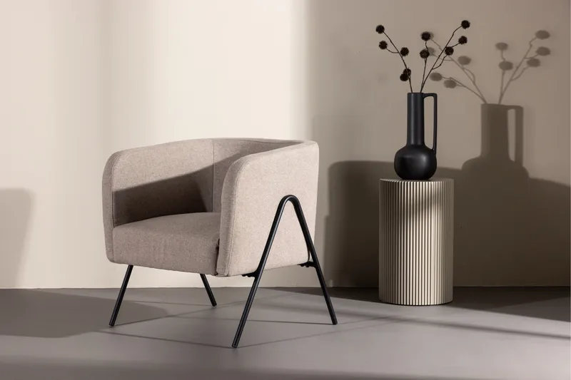 Rika Rund Fåtölj i Tyg - Beige - Möbler - Fåtölj & stolar - Fåtölj
