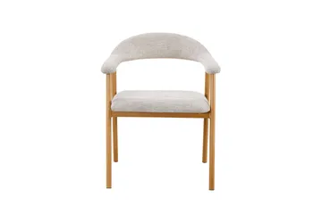 Ronja Matstol i metall med tygsits - Beige/Ek - Möbler - Fåtölj & stolar - Matstol & köksstol