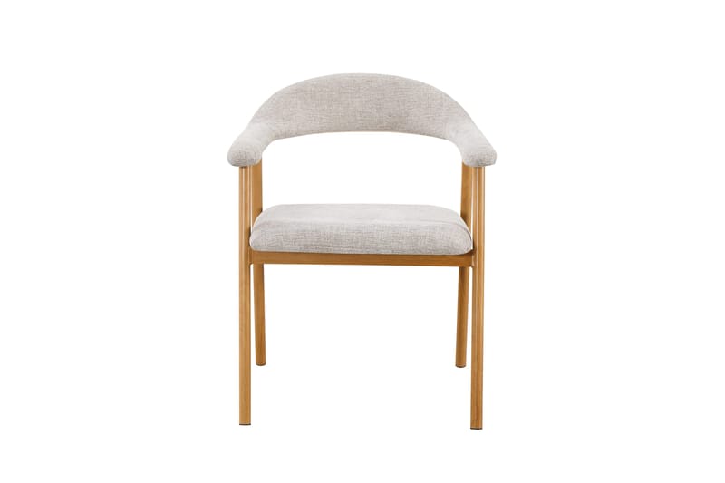 Ronja Matstol i metall med tygsits - Beige/Ek - Möbler - Fåtölj & stolar - Matstol & köksstol