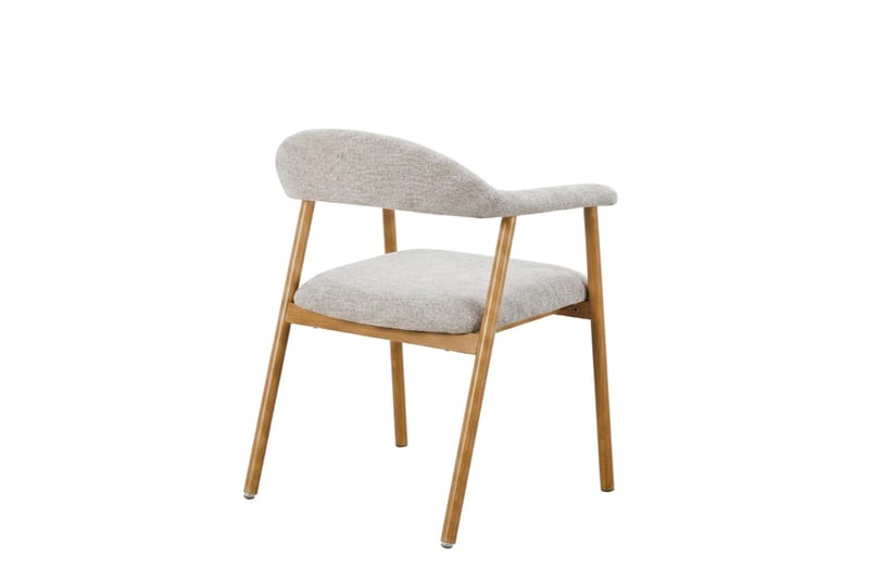 Ronja Matstol i metall med tygsits - Beige/Ek - Möbler - Fåtölj & stolar - Matstol & köksstol
