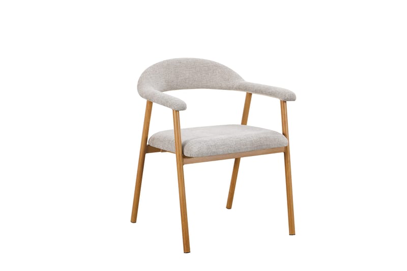 Ronja Matstol i metall med tygsits, Beige/Ek