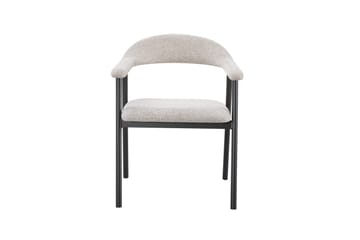 Ronja Matstol i metall med tygsits - Beige/Svart - Möbler - Fåtölj & stolar - Matstol & köksstol
