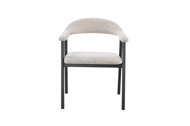 Ronja Matstol i metall med tygsits - Beige/Svart - Möbler - Fåtölj & stolar - Matstol & köksstol
