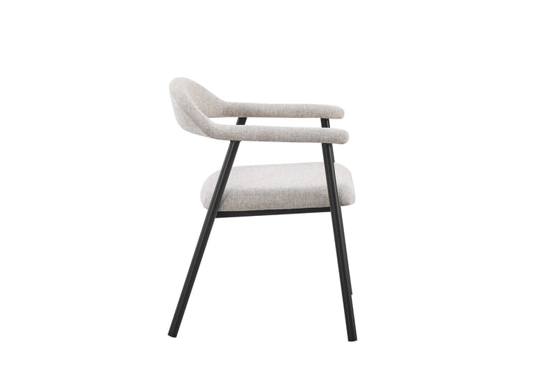Ronja Matstol i metall med tygsits - Beige/Svart - Möbler - Fåtölj & stolar - Matstol & köksstol