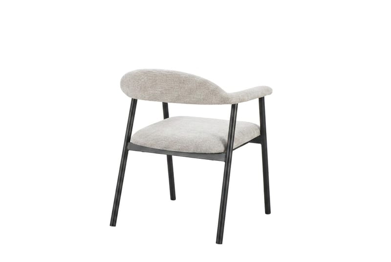 Ronja Matstol i metall med tygsits - Beige/Svart - Möbler - Fåtölj & stolar - Matstol & köksstol