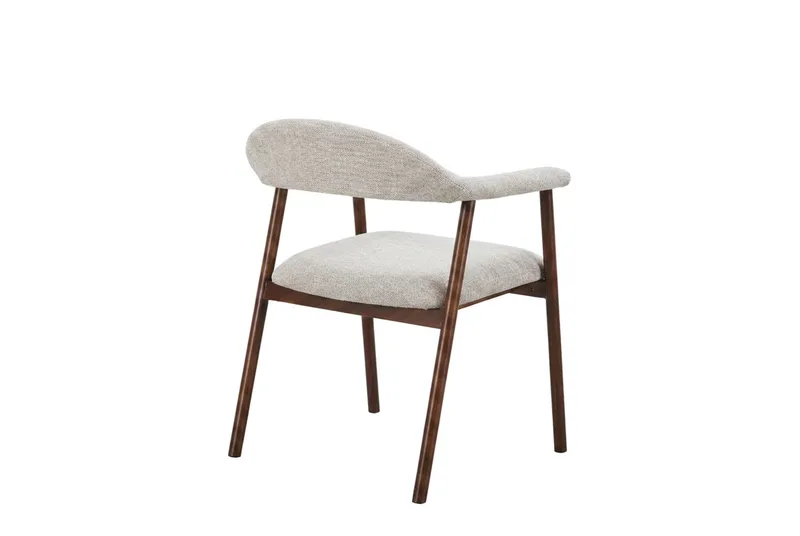 Ronja Matstol i metall med tygsits - Beige/Valnöt - Möbler - Fåtölj & stolar - Matstol & köksstol