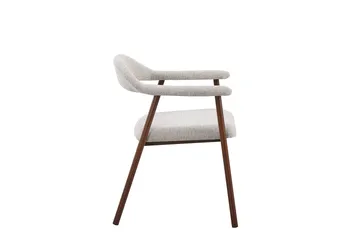 Ronja Matstol i metall med tygsits - Beige/Valnöt - Möbler - Fåtölj & stolar - Matstol & köksstol