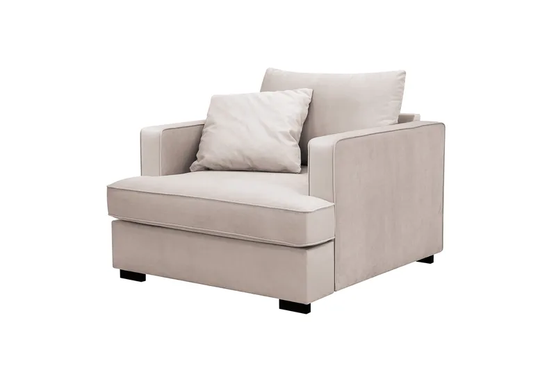Rossita Extra Djup Fåtölj - Beige - Möbler - Fåtölj & stolar - Fåtölj - Sammetsfåtölj