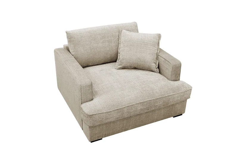 Rossita lyx Extra djup Fåtölj - Beige Chenille - Möbler - Fåtölj & stolar - Fåtölj