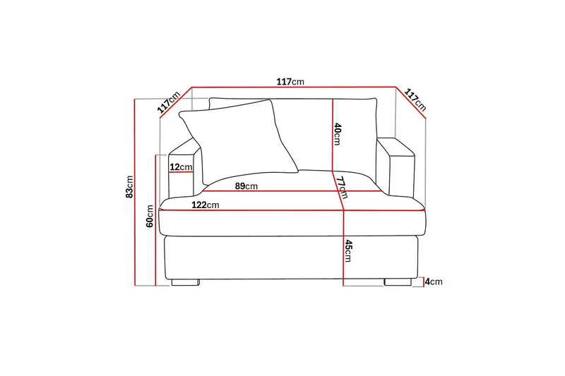 Rossita lyx Extra djup Fåtölj - Beige Chenille - Möbler - Fåtölj & stolar - Fåtölj