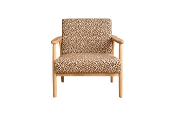 Runbert Retro Fåtölj i Chenille med Armstöd och Trästativ - Brun - Möbler - Fåtölj & stolar - Fåtölj