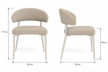 Sawako Matstol & Köksstol i Tyg med Metallben - Beige - Möbler - Fåtölj & stolar - Matstol & köksstol