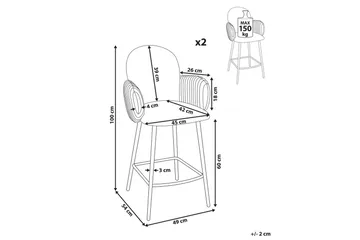 Set med 2 barstolar Amity - Grön, Svart - Möbler - Fåtölj & stolar - Barstol & barpall