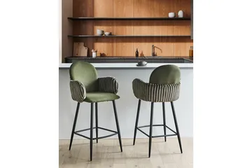 Set med 2 barstolar Amity - Grön, Svart - Möbler - Fåtölj & stolar - Barstol & barpall