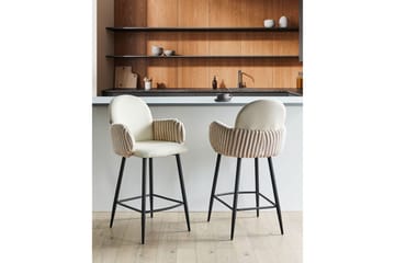 Set med 2 barstolar Amity - Ljusbeige, svart - Möbler - Fåtölj & stolar - Barstol & barpall