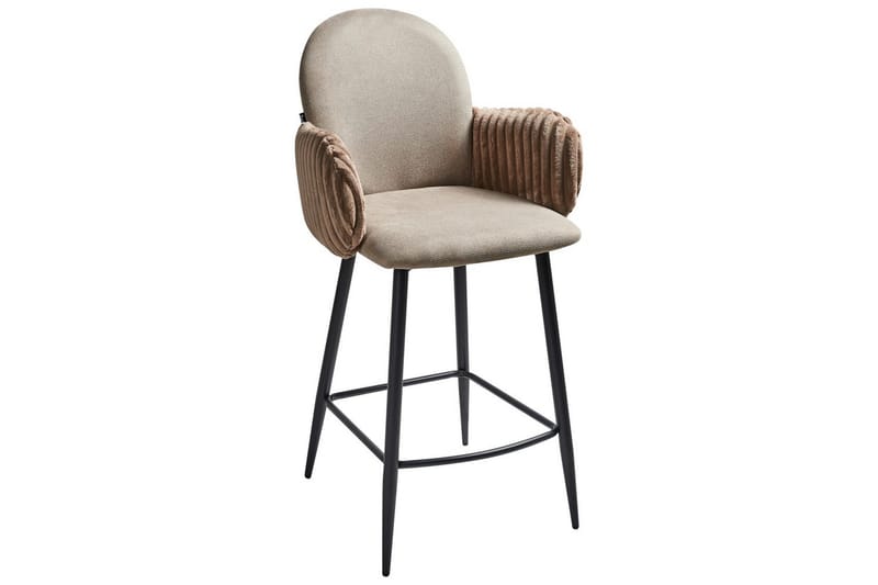 Set med 2 barstolar Amity - Taupe, svart, brun - Möbler - Fåtölj & stolar - Barstol & barpall