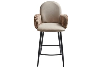 Set med 2 barstolar Amity - Taupe, svart, brun - Möbler - Fåtölj & stolar - Barstol & barpall