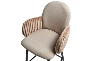 Set med 2 barstolar Amity - Taupe, svart, brun - Möbler - Fåtölj & stolar - Barstol & barpall