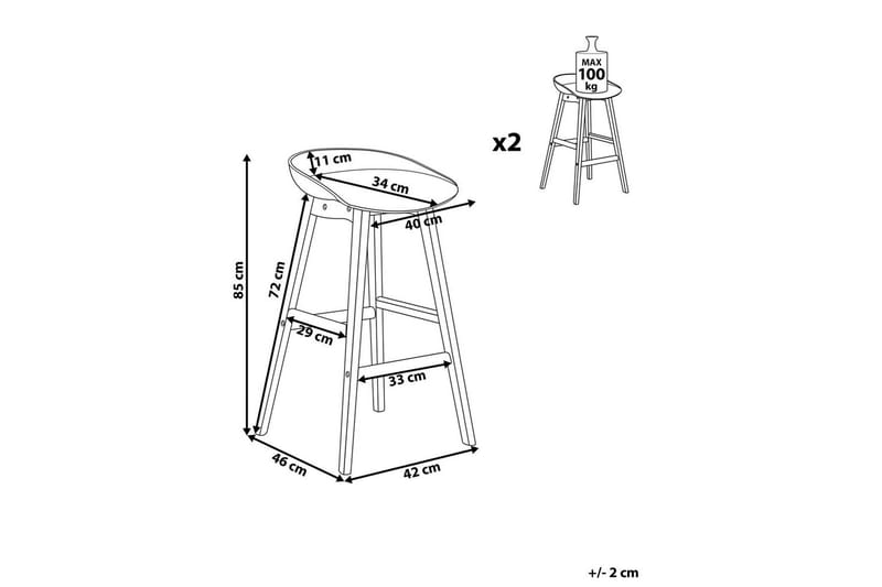 Set med 2 barstolar Micco - Möbler - Fåtölj & stolar - Barstol & barpall