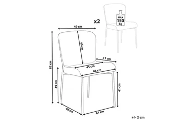 Set med 2 matstolar Ada - Beige, grå, svart - Möbler - Fåtölj & stolar - Matstol & köksstol