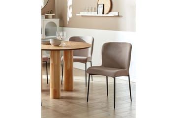 Set med 2 matstolar Ada - Beige, grå, svart - Möbler - Fåtölj & stolar - Matstol & köksstol