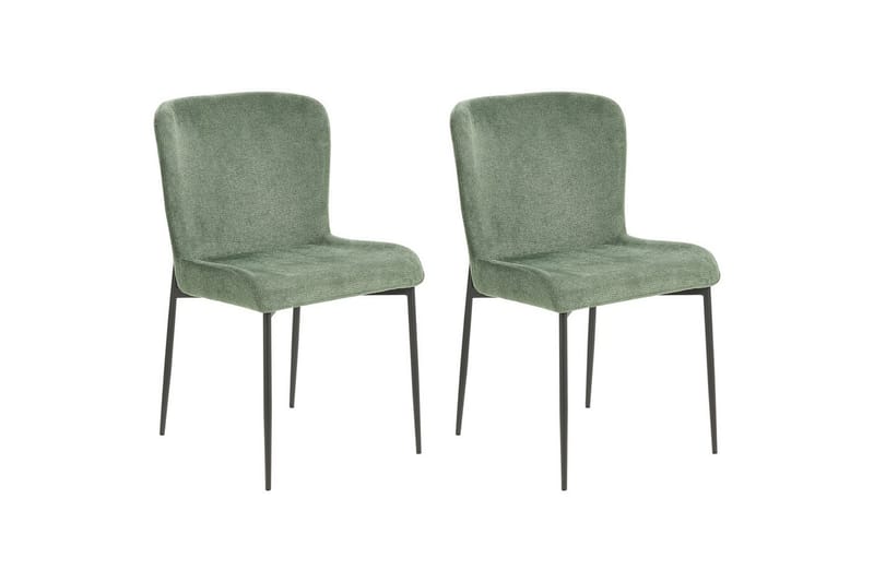 Set med 2 matstolar Ada - Mörkgrön, Svart - Möbler - Fåtölj & stolar - Matstol & köksstol