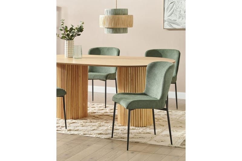 Set med 2 matstolar Ada - Mörkgrön, Svart - Möbler - Fåtölj & stolar - Matstol & köksstol