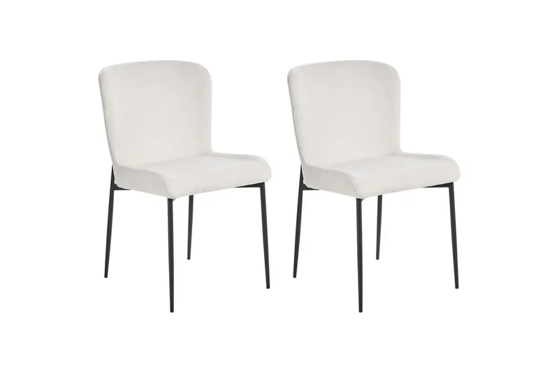 Set med 2 matstolar Ada, Vit, Svart