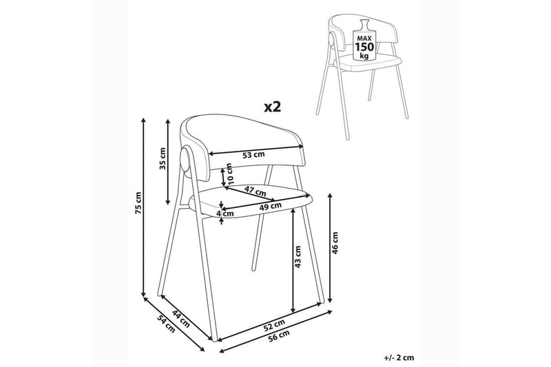 Set med 2 matstolar Alanson - Möbler - Fåtölj & stolar - Matstol & köksstol