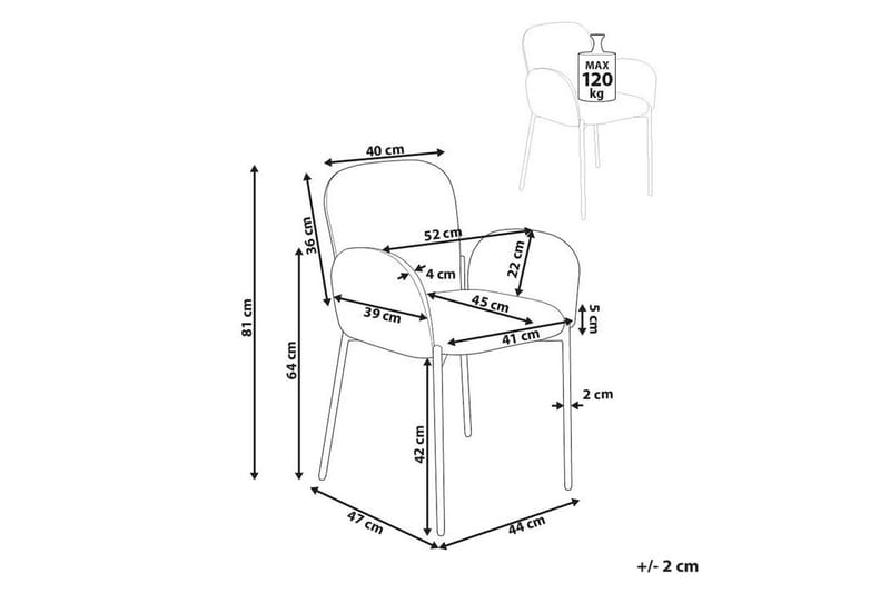 Set med 2 matstolar Albee - Grön, Svart - Möbler - Fåtölj & stolar - Matstol & köksstol