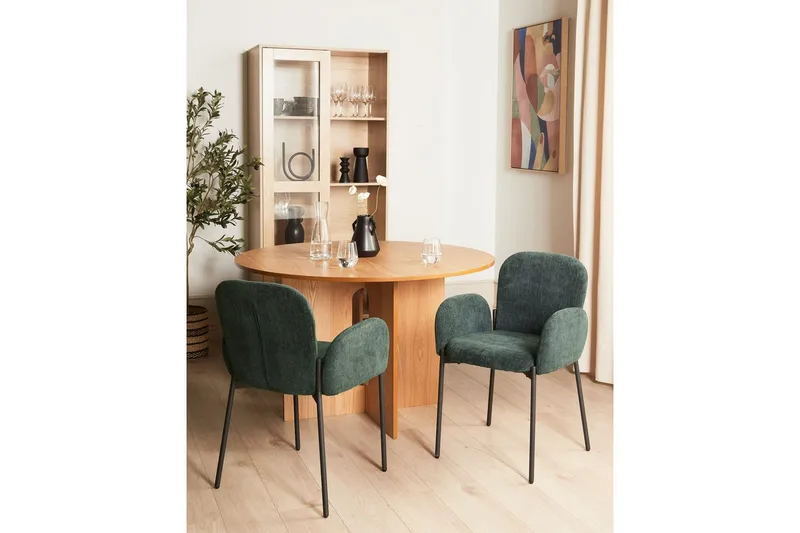 Set med 2 matstolar Albee - Grön, Svart - Möbler - Fåtölj & stolar - Matstol & köksstol